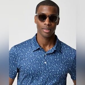 J. Crew Printed performance polo shirt - CD925 - Size L - NWT